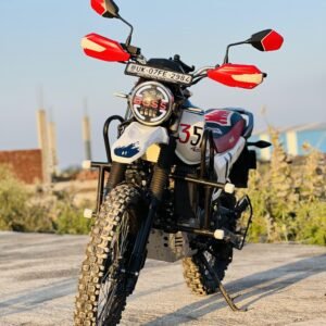 "Hero X Pulse 200 motorcycle par installed black crash guard for safety"