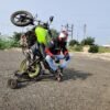 Motorcycle wheelie machine for stunt training