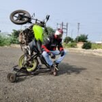 Motorcycle wheelie machine for stunt training