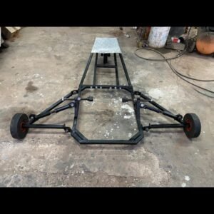 Side view of universal motorcycle wheelie training stand