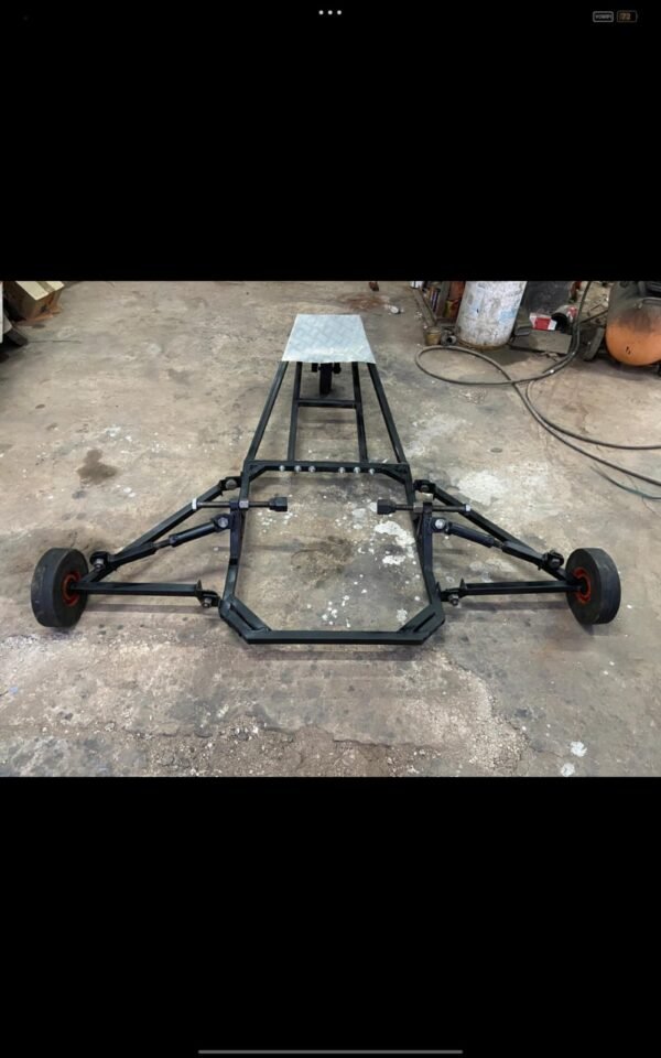 Side view of universal motorcycle wheelie training stand