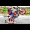 Heavy duty wheelie machine for motorcycle stunt training with strong steel frame